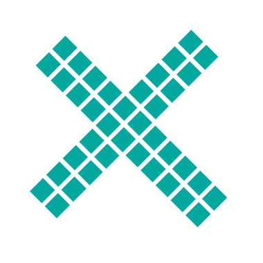 Çapraz. X harfi, basit vektör grafik tasarımı