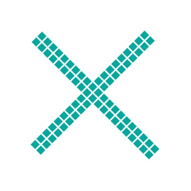 Çapraz. X harfi, basit vektör grafik tasarımı