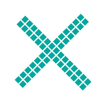 Çapraz. X harfi, basit vektör grafik tasarımı