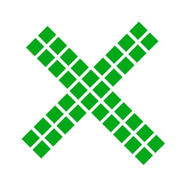 Çapraz. X harfi, basit vektör grafik tasarımı