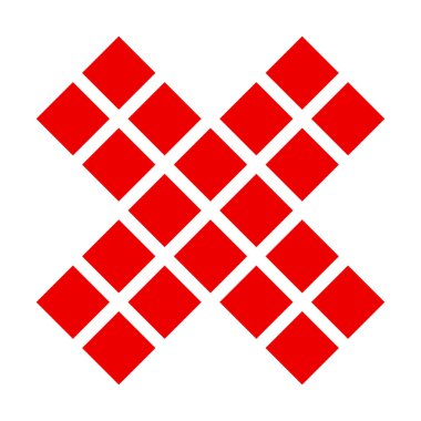 Çapraz. X harfi, basit vektör grafik tasarımı