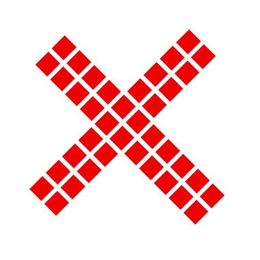 Çapraz. X harfi, basit vektör grafik tasarımı