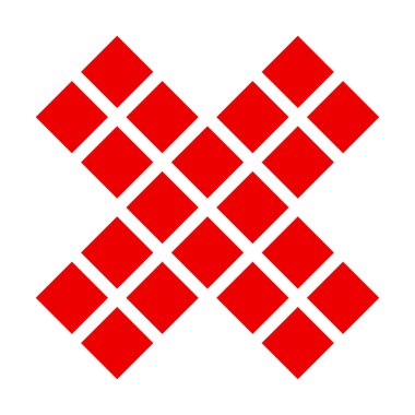 Çapraz. X harfi, basit vektör grafik tasarımı