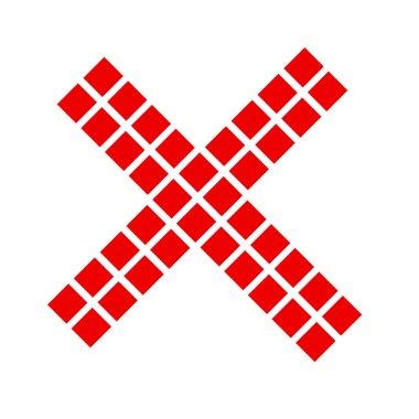 Çapraz. X harfi, basit vektör grafik tasarımı