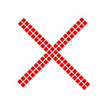 Çapraz. X harfi, basit vektör grafik tasarımı