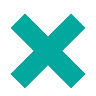 Çapraz. X harfi, basit vektör grafik tasarımı