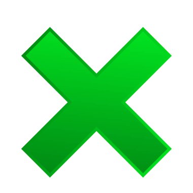 Çapraz. X harfi, basit vektör grafik tasarımı