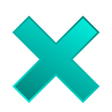 Çapraz. X harfi, basit vektör grafik tasarımı