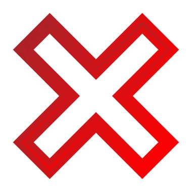 Çapraz. X harfi, basit vektör grafik tasarımı