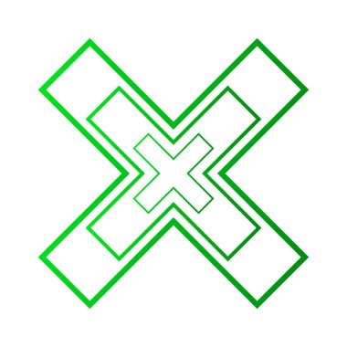 Çapraz. X harfi, basit vektör grafik tasarımı
