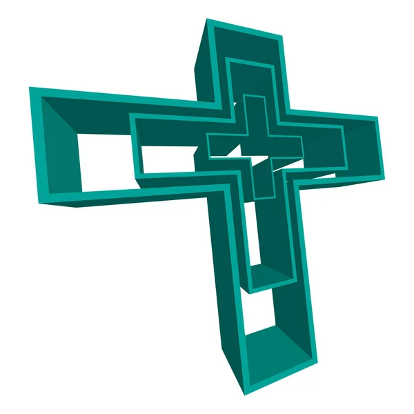 Símbolo Cruz Signo Icono Ilustración Vector Cruzado Cristiano — Archivo Imágenes Vectoriales