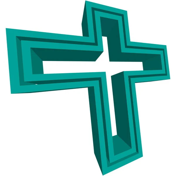 Cross Symbol Sign Icon Christian Cross Vector Illustration — Stock Vector