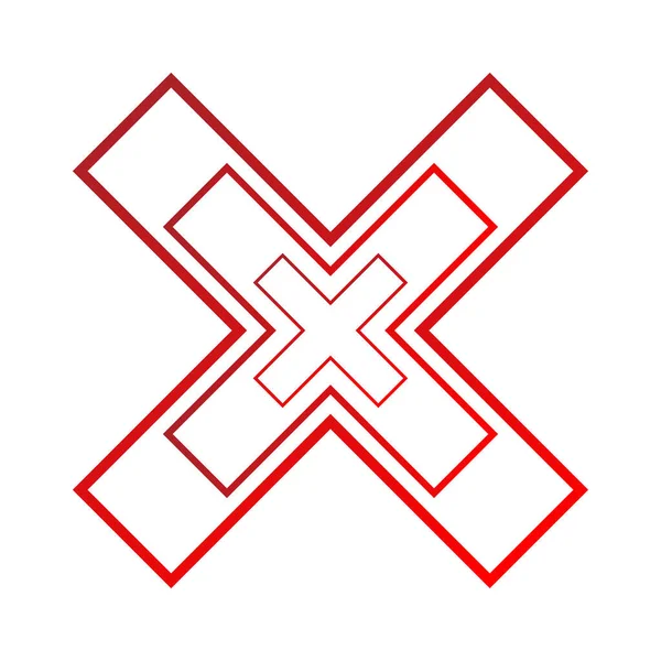 Korssymbol Brev Enkel Vektorgrafik Design — Stock vektor