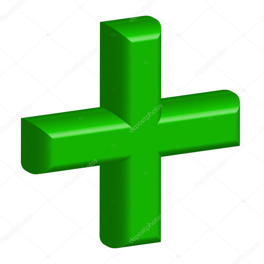 Cross symbol for healthcare or generic logo usage, vector illustration