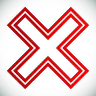 Çapraz. X harfi, basit vektör grafik tasarımı
