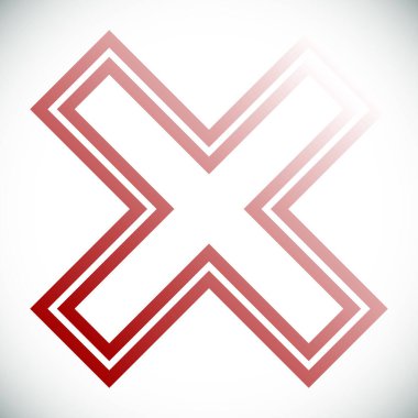 Çapraz. X harfi, basit vektör grafik tasarımı