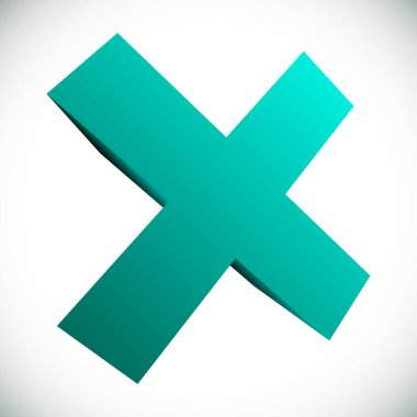 Çapraz. X harfi, basit vektör grafik tasarımı