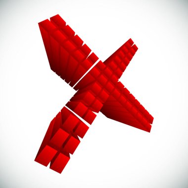 Çapraz. X harfi, basit vektör grafik tasarımı