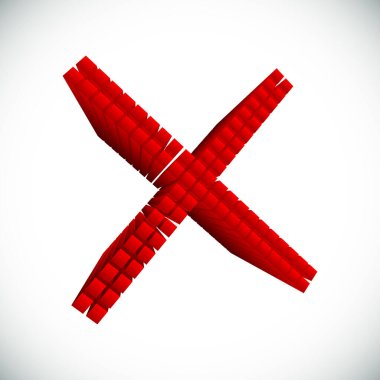 Çapraz. X harfi, basit vektör grafik tasarımı