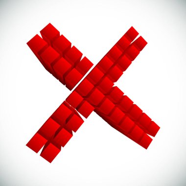 Çapraz. X harfi, basit vektör grafik tasarımı