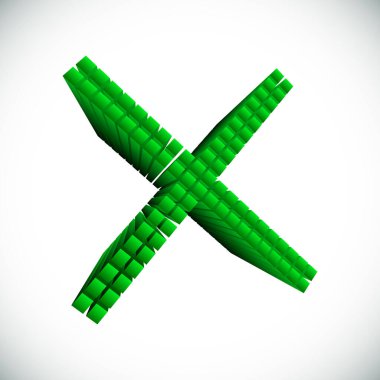 Çapraz. X harfi, basit vektör grafik tasarımı