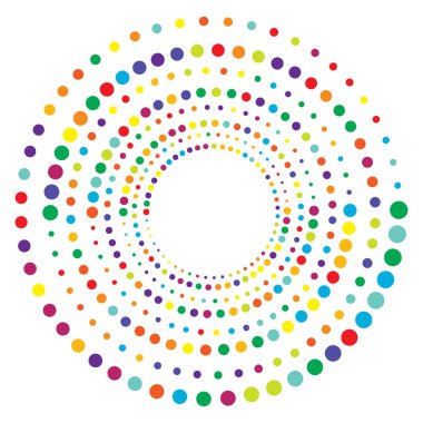 Noktalı, noktalı, daireli spiral, girdap şeklinde element vektör çizimi, Clip sanat grafikleri