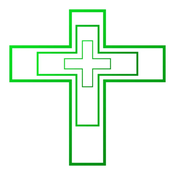 Símbolo Cruzado Cruz Cristiana Icono Vector Simple — Archivo Imágenes Vectoriales