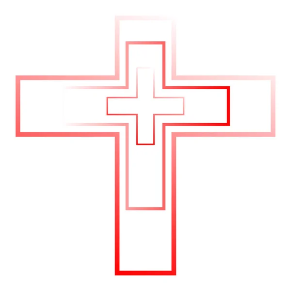 Korssymbol Christian Kors Enkel Vektor Ikon — Stock vektor