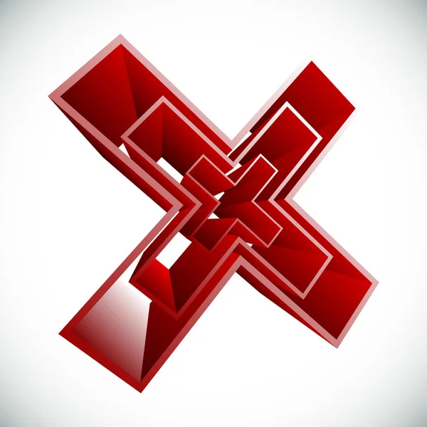 Křížový Symbol Písmeno Jednoduchý Vektorový Grafický Design — Stockový vektor