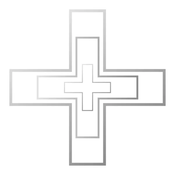 Křížový Symbol Jednoduchá Ikona Křesťanského Přechodu — Stockový vektor