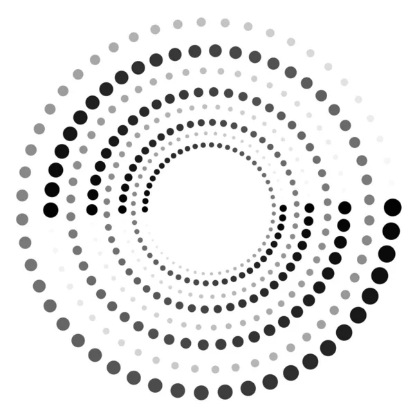 Gepunktet Punkte Kreise Spirale Wirbel Wirbel Formelement Vektordarstellung Clip Art — Stockvektor