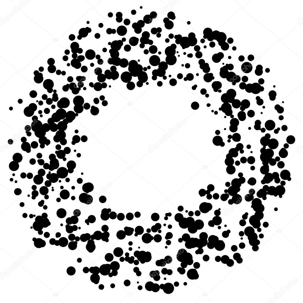 Random dots, circles design element. Speckles, dotted abstract design vector illustration, Clip art graphics