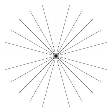 Radyal, yayılan çizgiler merkezde kesişiyor. Conflux, dairesel çizgiler dizaynını yakınlaştırıyor