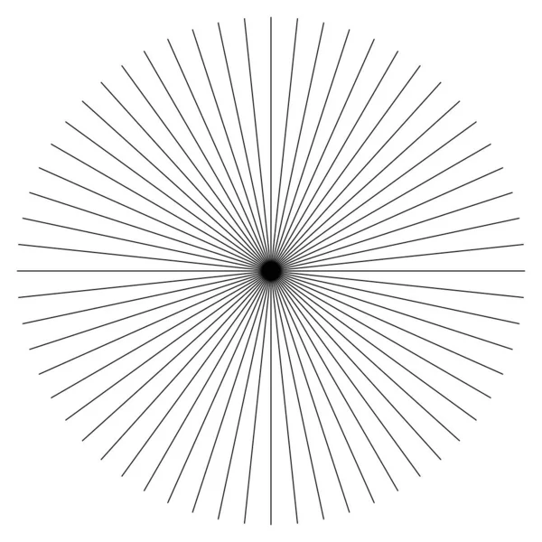 Linhas Radiais Radiantes Cruzadas Centro Conflux Convergindo Projeto Linhas Circulares — Vetor de Stock