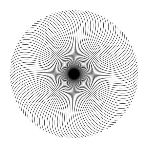 Linee Radiali Irradianti Con Spirale Vortice Effetto Distorsione Rotazione Vettore — Vettoriale Stock