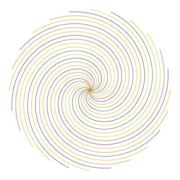 Radiella Strålande Linjer Med Spiral Virvlande Virvlande Distorsionseffekt Sprängning Spirallinjer — Stock vektor