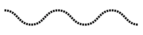 Ondulé Ondulé Zig Zag Gonflable Lignes Pointillées Croisées — Image vectorielle