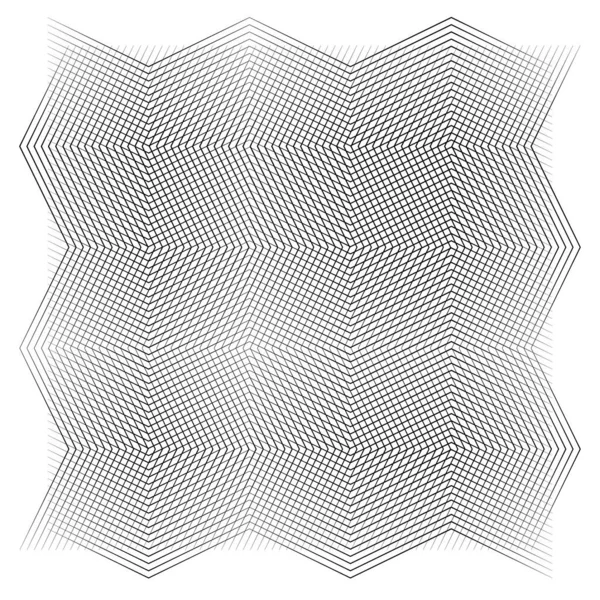 グリッド 波状のジグザグの線のメッシュ 十字ベクトルパターン — ストックベクタ