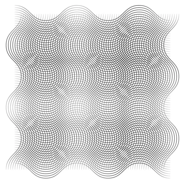 Grille Maille Lignes Ondulées Zig Zag Modèle Vectoriel Criss Cross — Image vectorielle