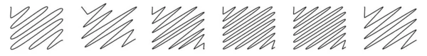 Squiggle Scrawl Gebogen Lijnen Rechthoekige Elementen Vectorillustratie — Stockvector