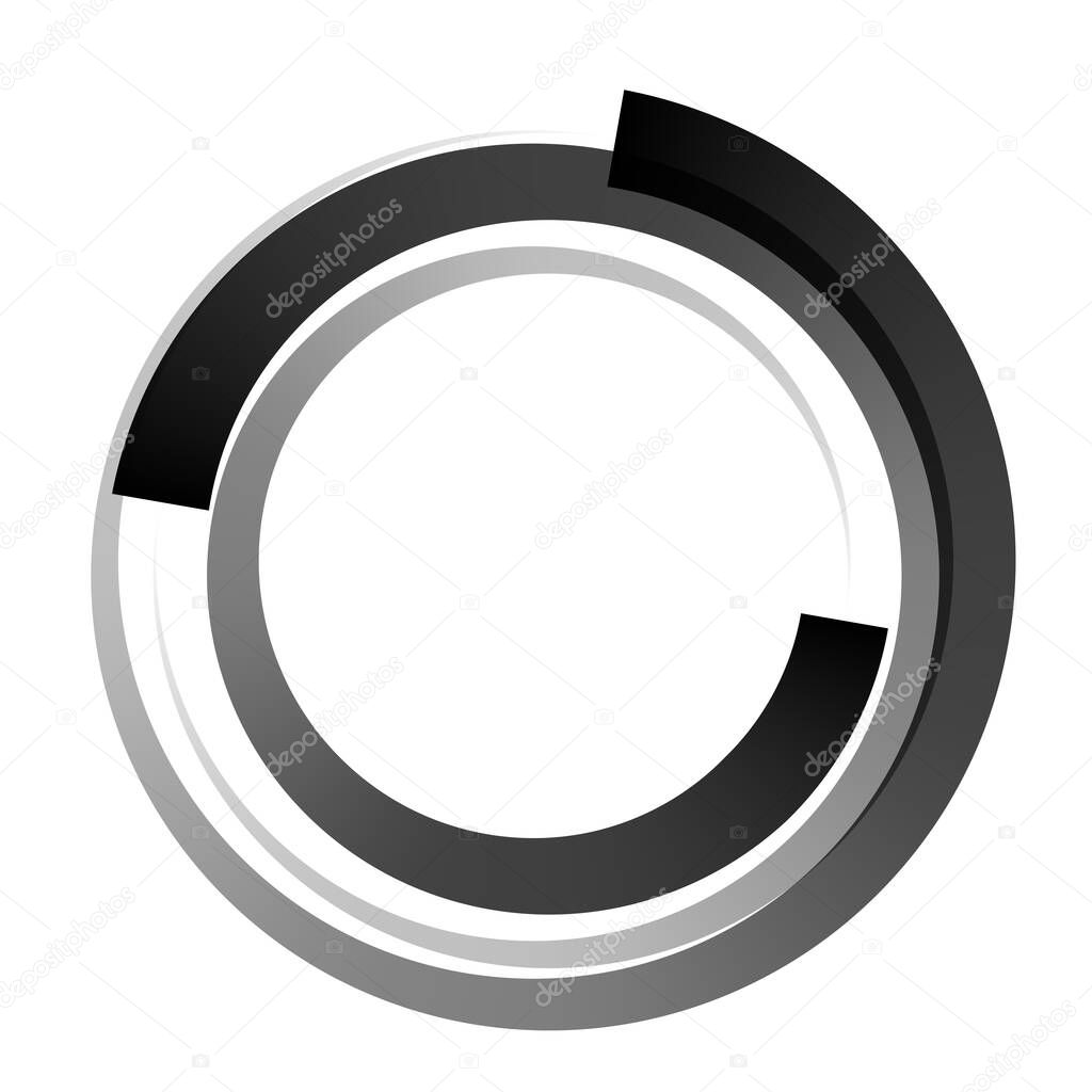 Circular, concentric element. Abstract circle vector design