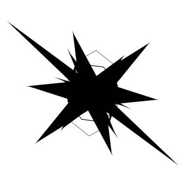 Keskin, geometrik soyut tasarım elementi. Sivri soyut şekil