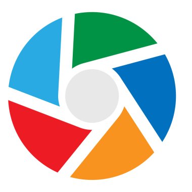 Bölünmüş çember. Açıklık benzeri geometrik daire simgesi, sembol