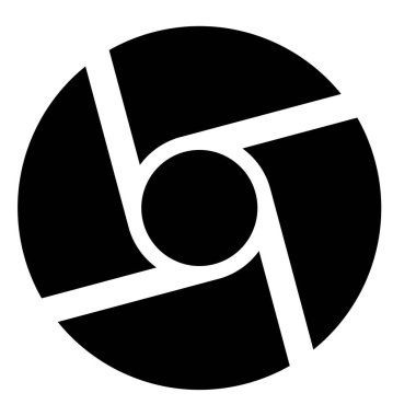 Bölünmüş çember. Açıklık benzeri geometrik daire simgesi, sembol