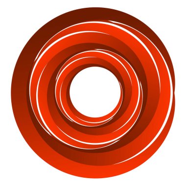 Döngüsel daire, sarmal, volta elementi. Döndürme, santrifüj ve dönme etkisiyle eş merkezli şekil. Döndürme, döndürme ve döndürme vektör illüstrasyonu