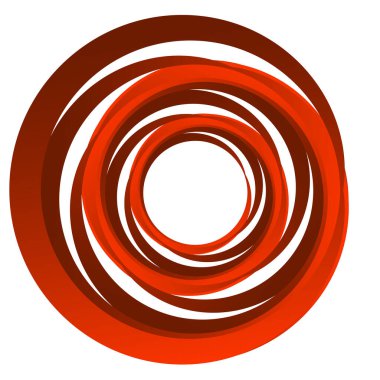 Döngüsel daire, sarmal, volta elementi. Döndürme, santrifüj ve dönme etkisiyle eş merkezli şekil. Döndürme, döndürme ve döndürme vektör illüstrasyonu