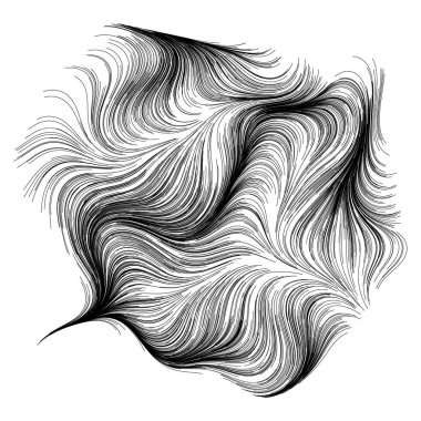 Rastgele dalgalı çizgilerin soyut çizimi, vektör tasarım ögesi