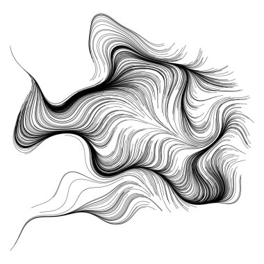 Rastgele dalgalı çizgilerin soyut çizimi, vektör tasarım ögesi