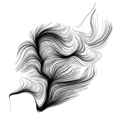 Rastgele dalgalı çizgilerin soyut çizimi, vektör tasarım ögesi