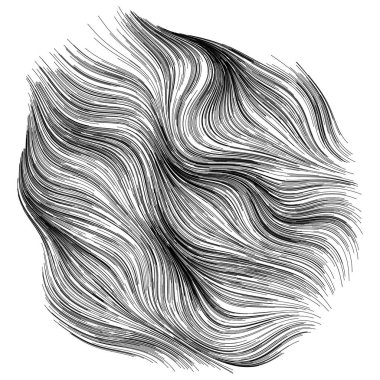 Rastgele dalgalı çizgilerin soyut çizimi, vektör tasarım ögesi